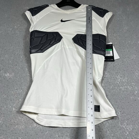 Nike Pro Hyperstrong Padded Compression Shirt Boys XL White Football Rib NWT - Picture 8 of 14